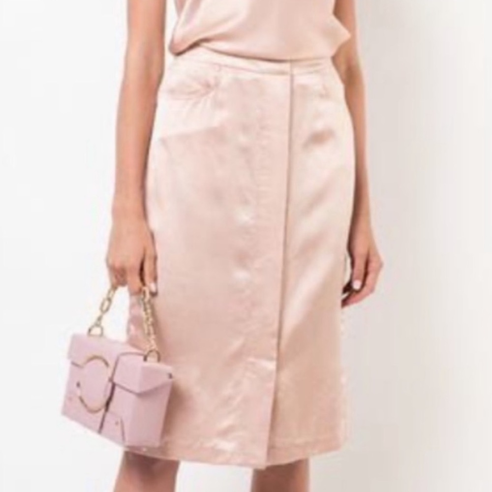 ✨ NWT Fleur du Mal Silk Silk Knee-Length Skirt (Size 0)
